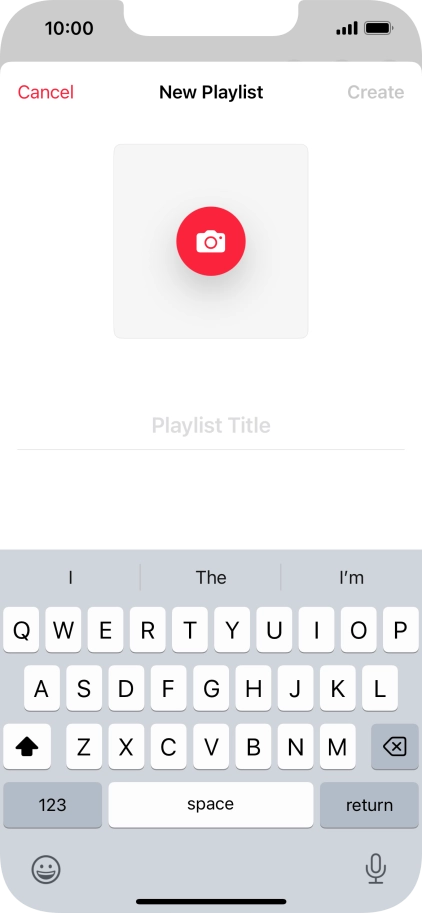 Press the text input field and key in a name for the playlist. Press the text input field and key in a name for the playlist.