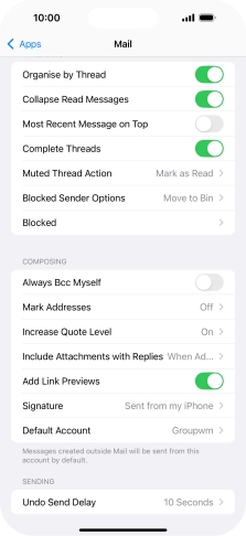 Press Default Account.