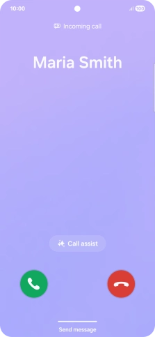 Press and drag the accept call icon right.