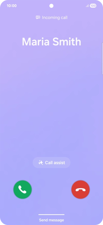 Press and drag the accept call icon right.