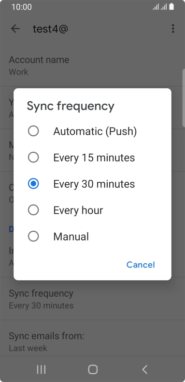 Press the required setting. Press the required setting.