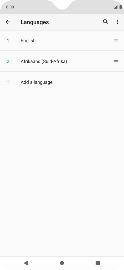 To select the new language as the default language, press the move icon next to the required language and drag it to the top of the list.