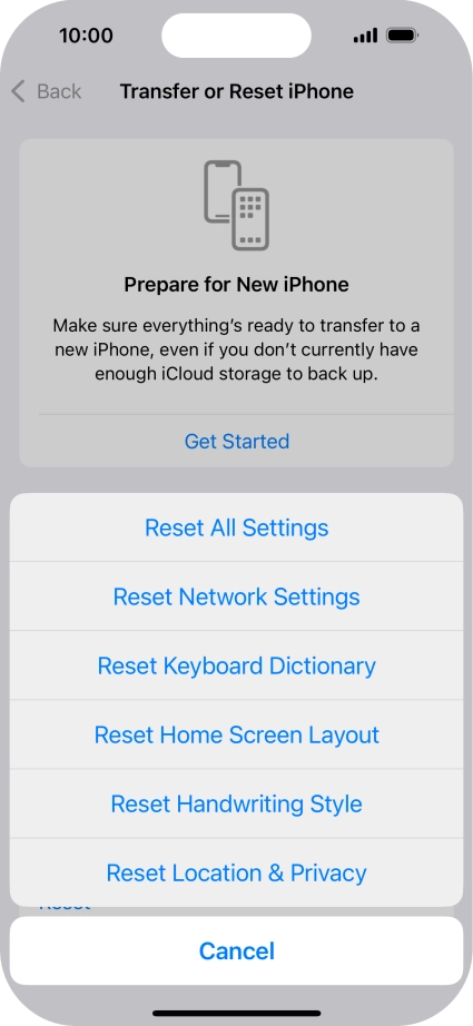 Press Reset All Settings.