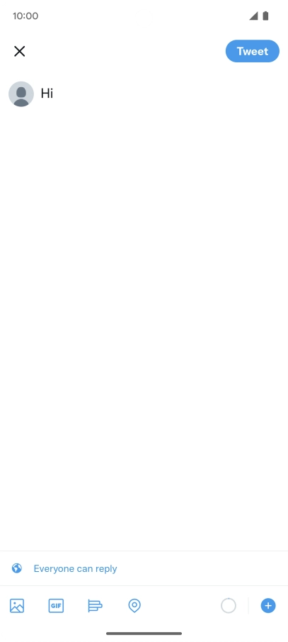 Write the required text and press Tweet.