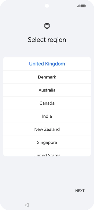 Press the required country or area.