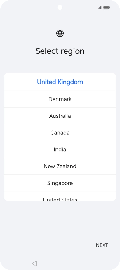 Press the required country or area.