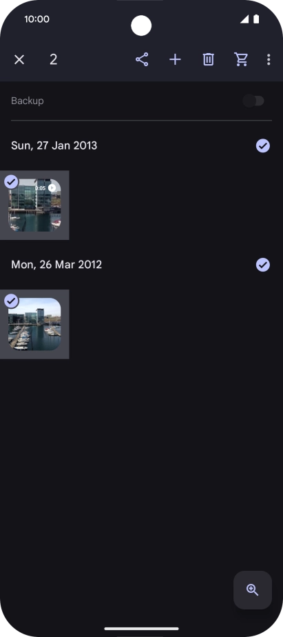 Press the share icon.