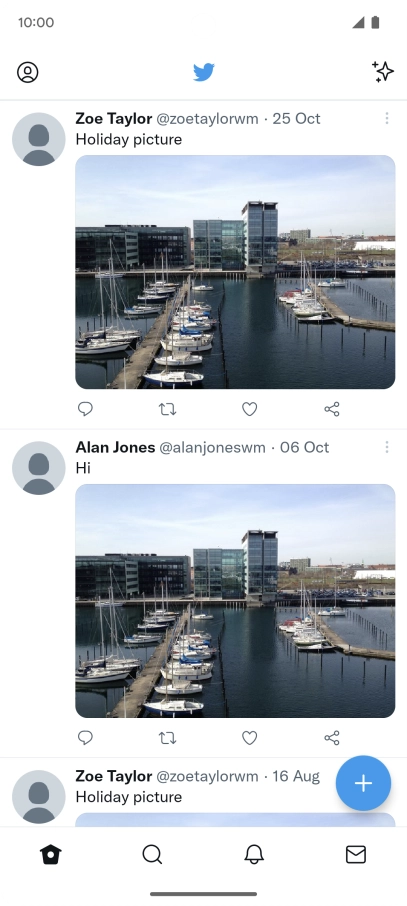 Press the new tweet icon.
