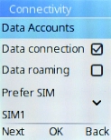 Use the Navigation keys to select the required settings and press the Left selection key.
