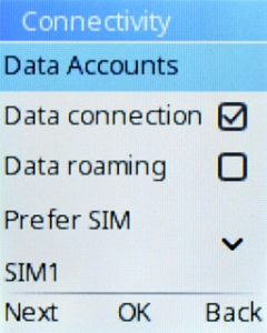 Use the Navigation keys to select the required settings and press the Left selection key.