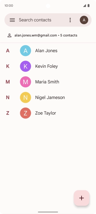 Press the new contact icon.
