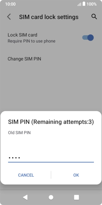 Key in your current PIN and press OK. Key in your current PIN and press OK.