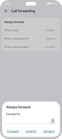 Press DISABLE. Press DISABLE.