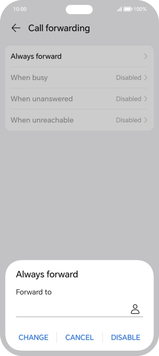 Press DISABLE. Press DISABLE.