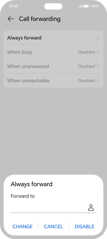 Press DISABLE. Press DISABLE.