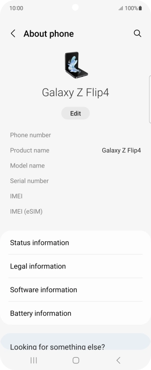 Press Status information.