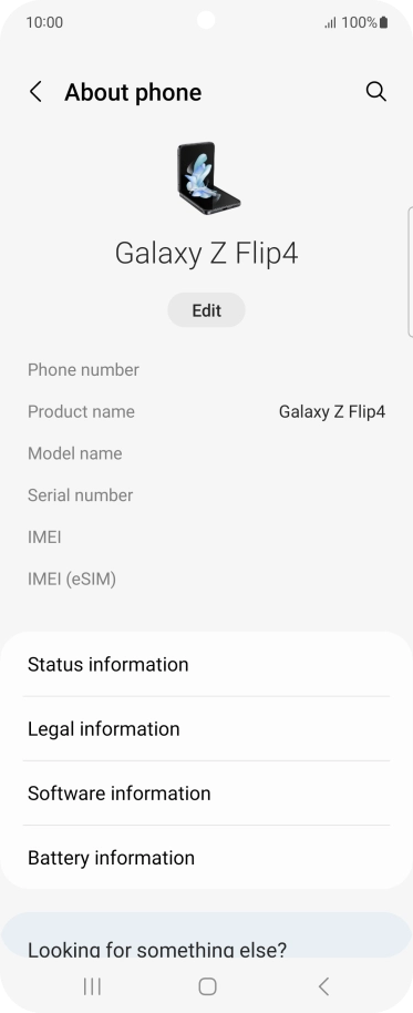 Press Status information.