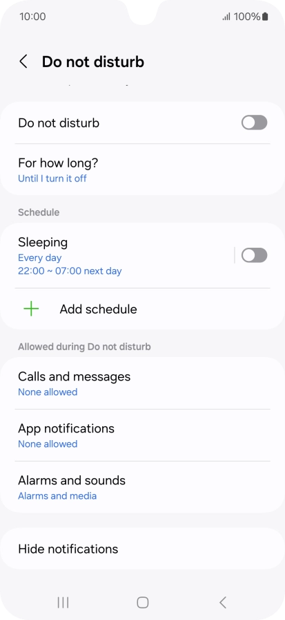 Press the indicator next to 