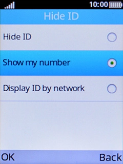 Select Show my number to turn on caller identification.
