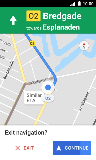 Press EXIT to end navigation.