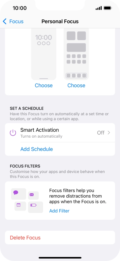 Press the required setting below 