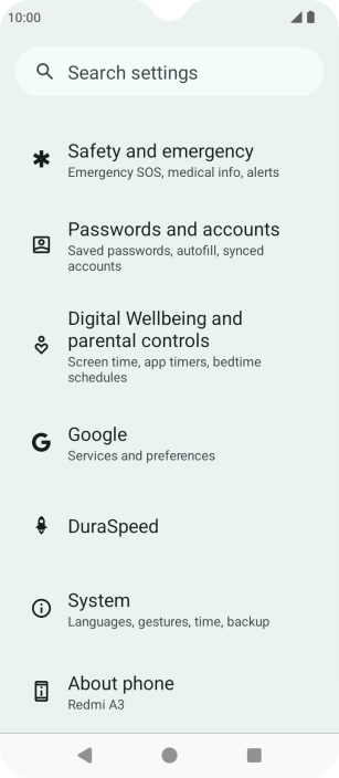 Press Passwords and accounts.