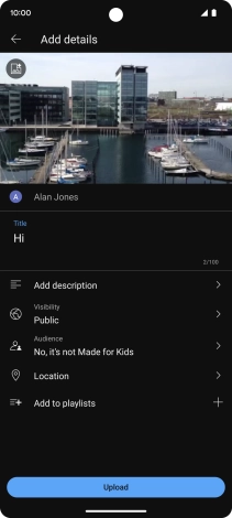 Key in the required text and press Upload.