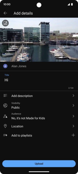 Key in the required text and press Upload.