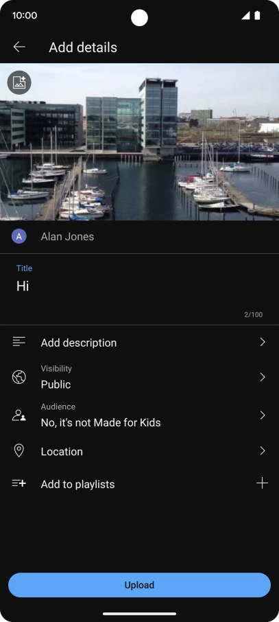 Key in the required text and press Upload.