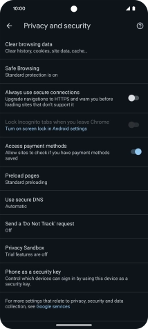 Press Clear browsing data.