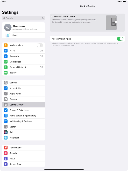 Press the indicator next to 