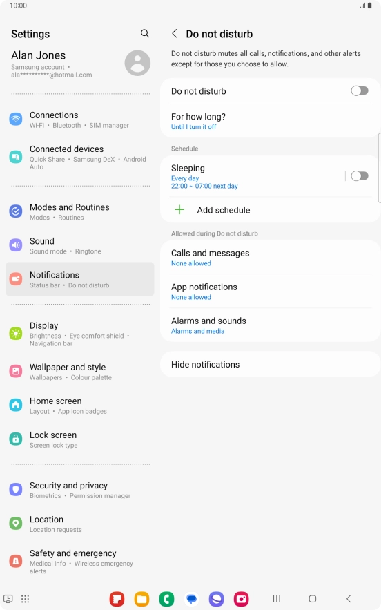Press the indicator next to 