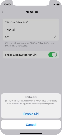 Press Enable Siri.