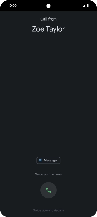 Press and drag the accept call icon upwards.