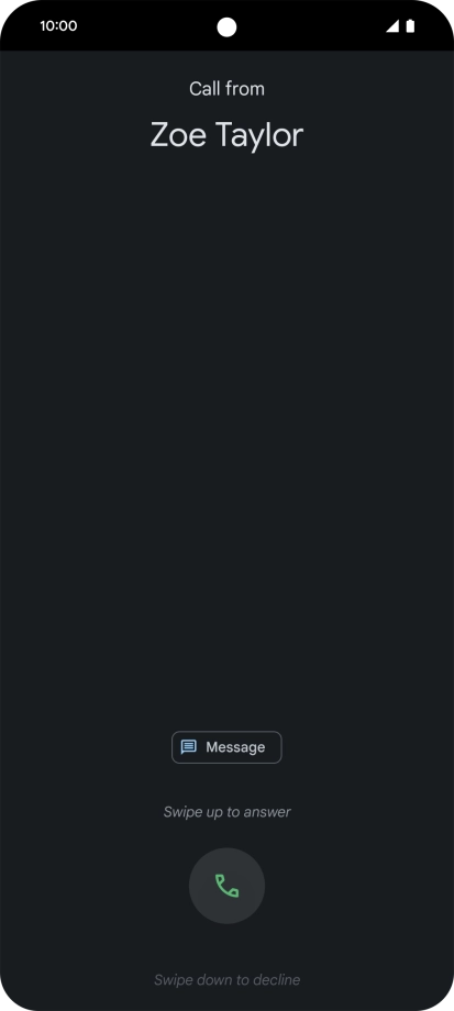 Press and drag the accept call icon upwards.