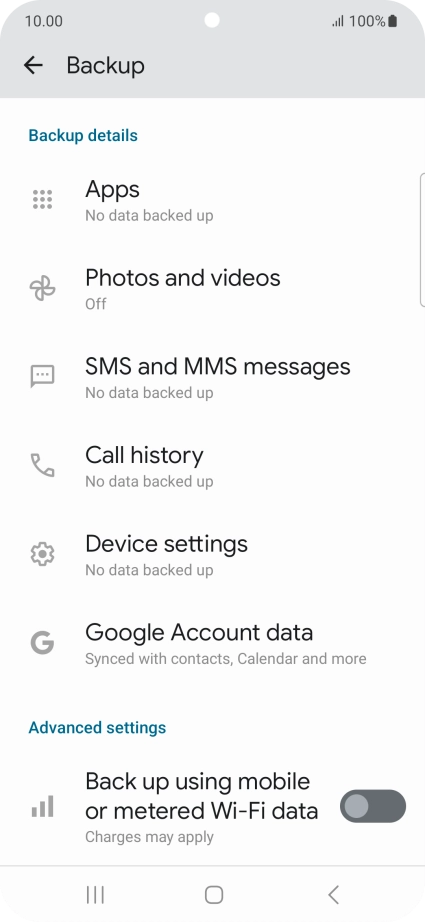Press the indicator next to 