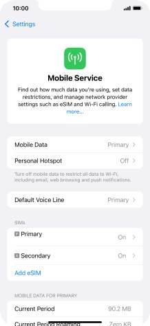 Press Mobile Data.