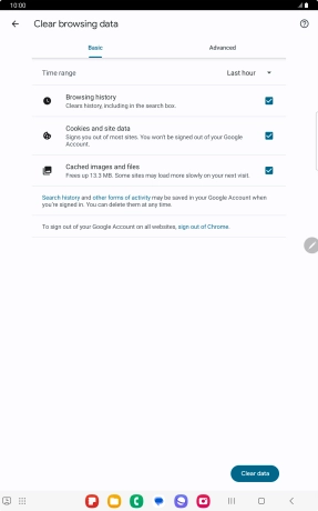 Press the fields next to the required data types.
