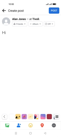 Write the required text and press POST.