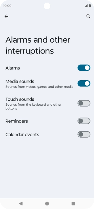 Press the indicators next to the required settings to turn sound for the selected functions on or off.