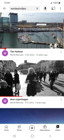 Press the required video clip. Press the required video clip.