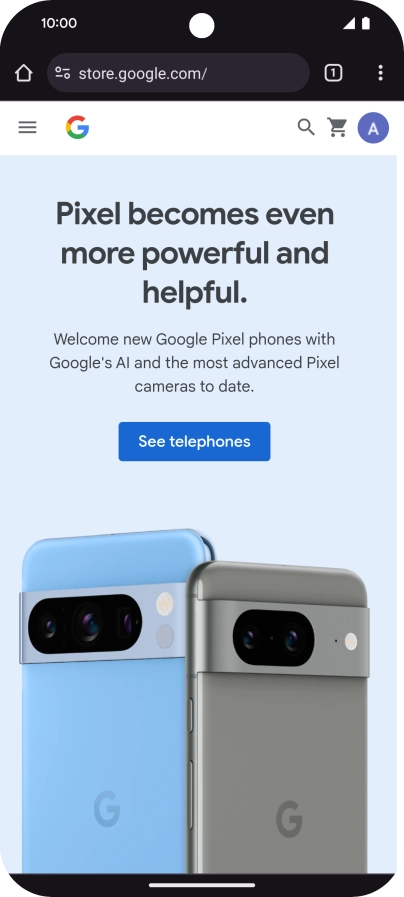 Press the menu icon.