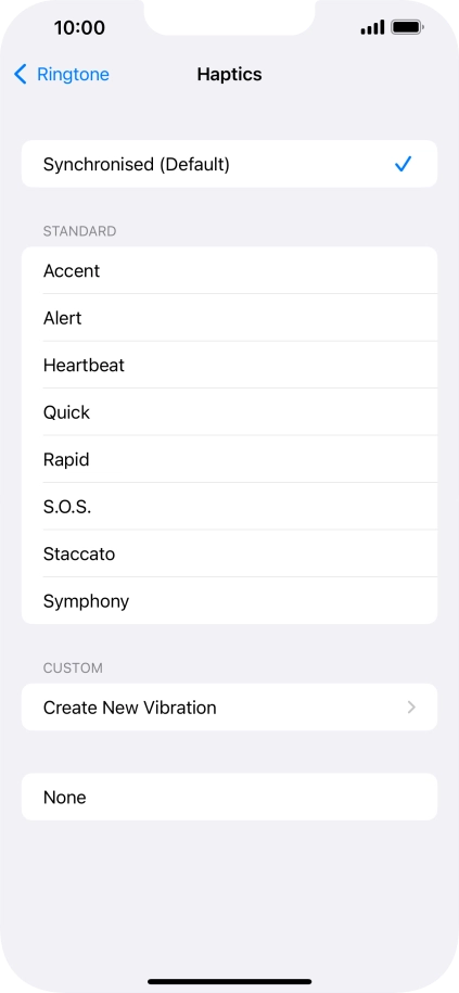 Press the required setting to turn on the function.