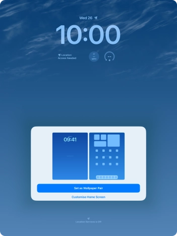To use the same colour theme on the home screen, press Set as Wallpaper Pair.