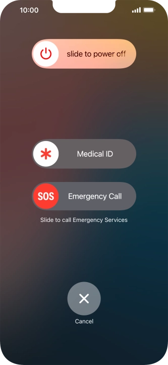 Press and drag the power off icon right.