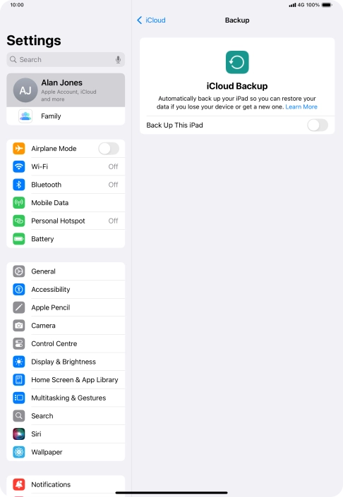 Press the indicator next to 
