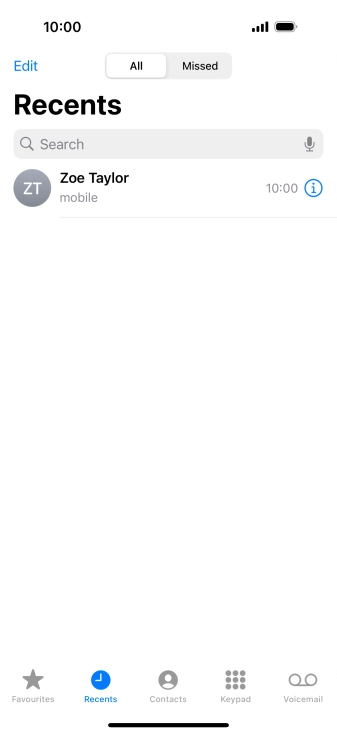 Press the information icon next to the required phone number.