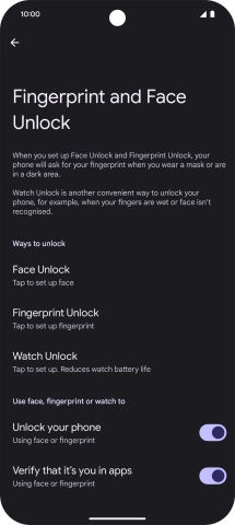 Press Fingerprint Unlock. Press Fingerprint Unlock.
