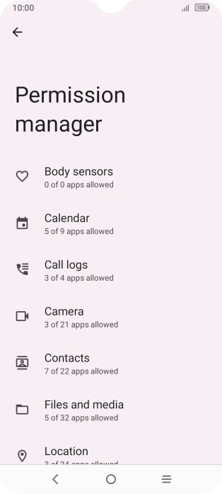 Press the required category.