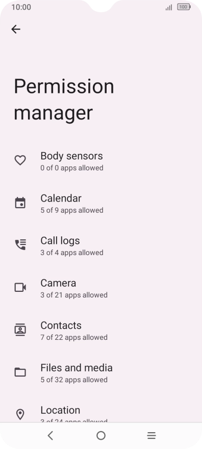 Press the required category.